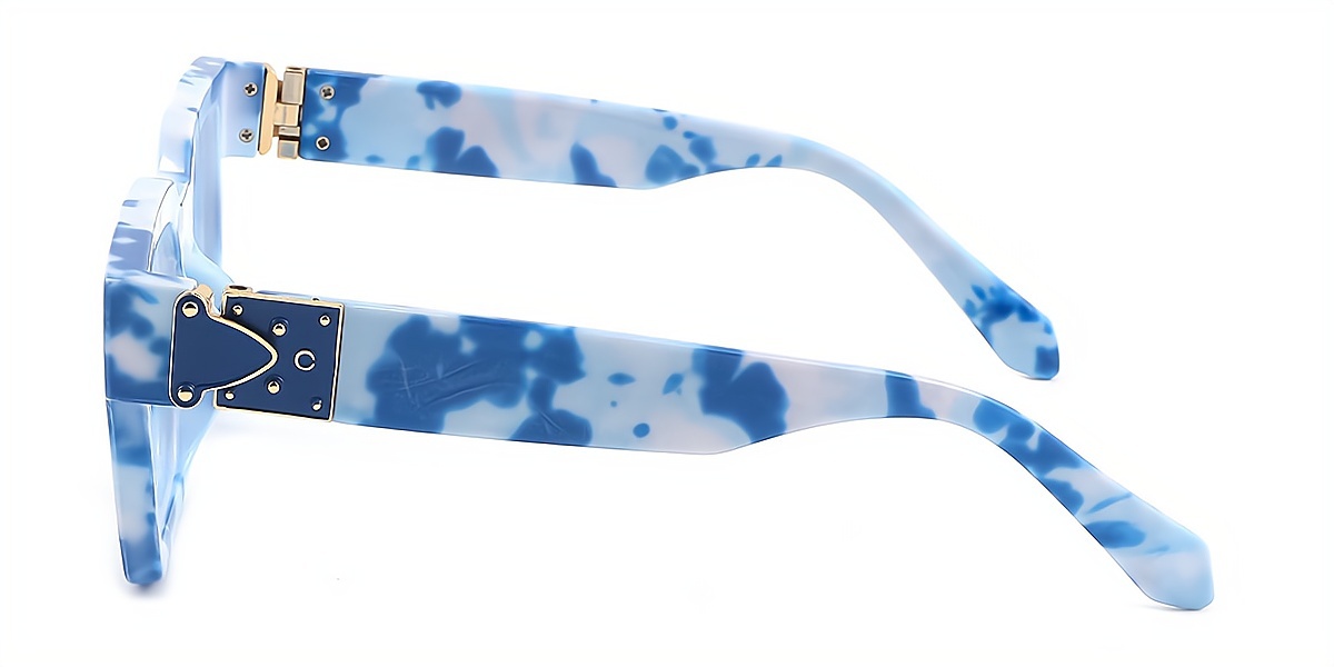Blue Rectangle Chic Oversized Plastic Eyeglasses