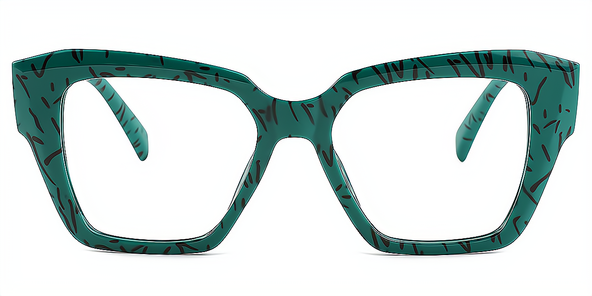 Green Butterfly Oversized Plastic Eyeglasses