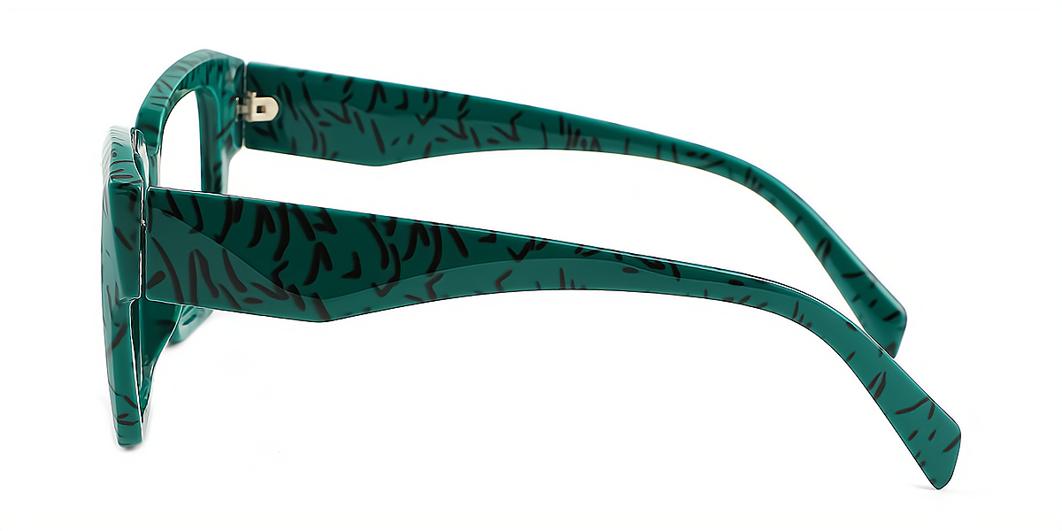 Green Butterfly Oversized Plastic Eyeglasses