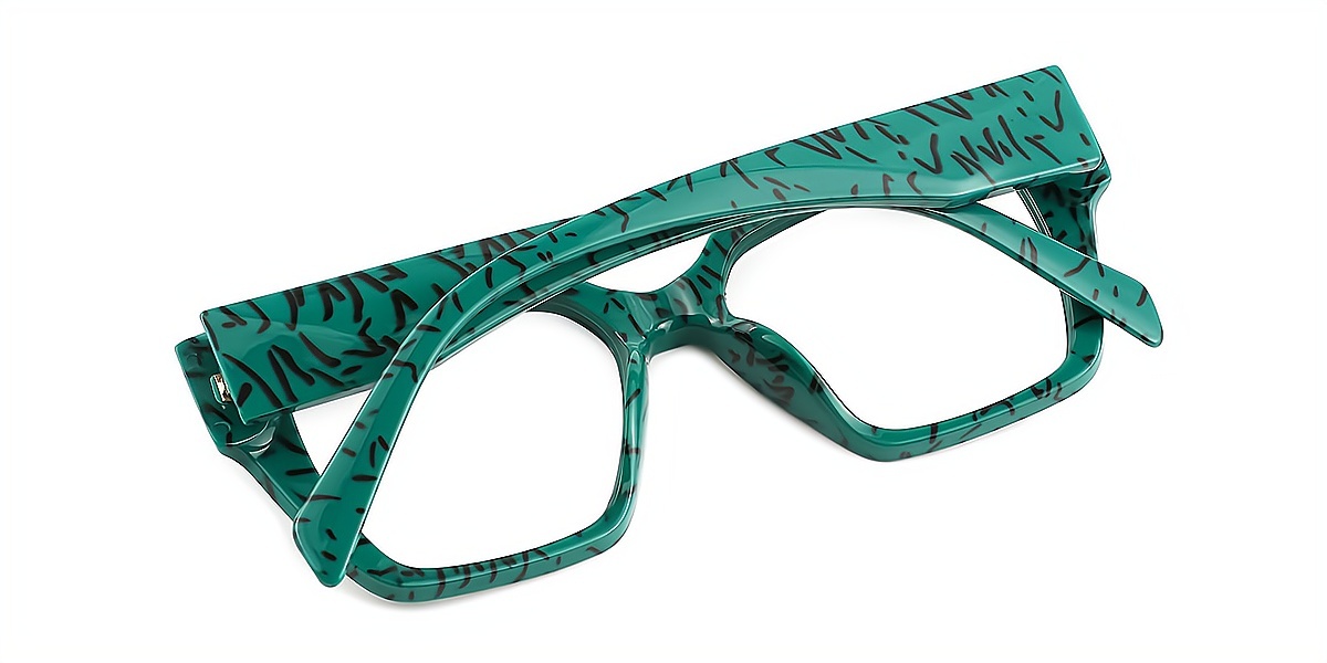 Green Butterfly Oversized Plastic Eyeglasses