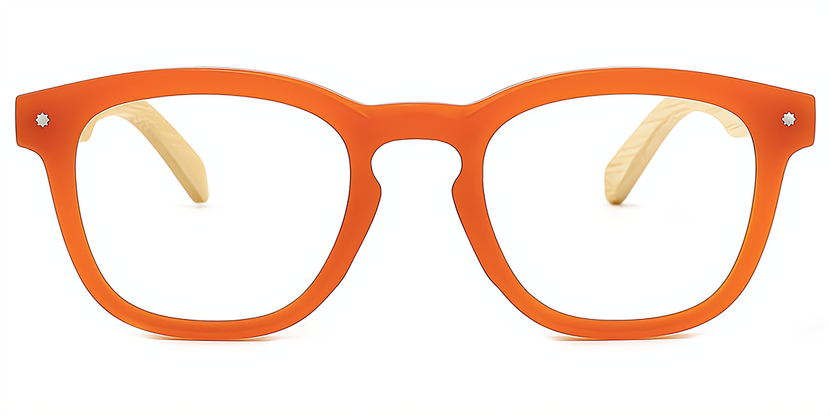 Orange Oval Simple Plastic Eyeglasses