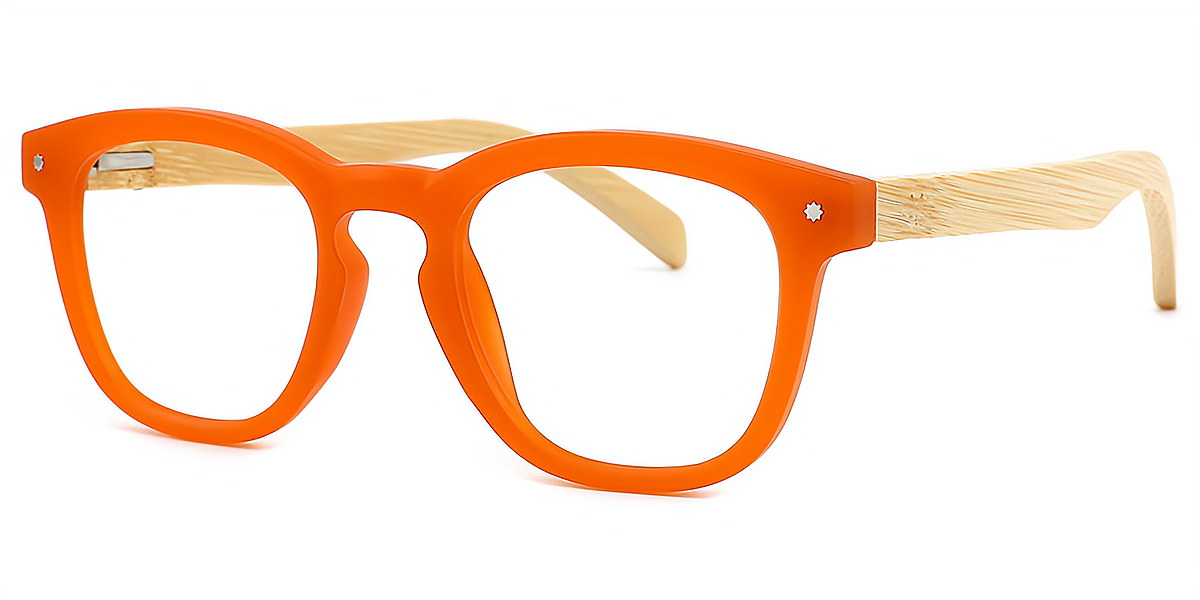 Orange Oval Simple Plastic Eyeglasses