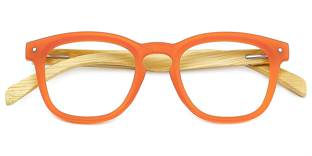 Orange Oval Simple Plastic Eyeglasses