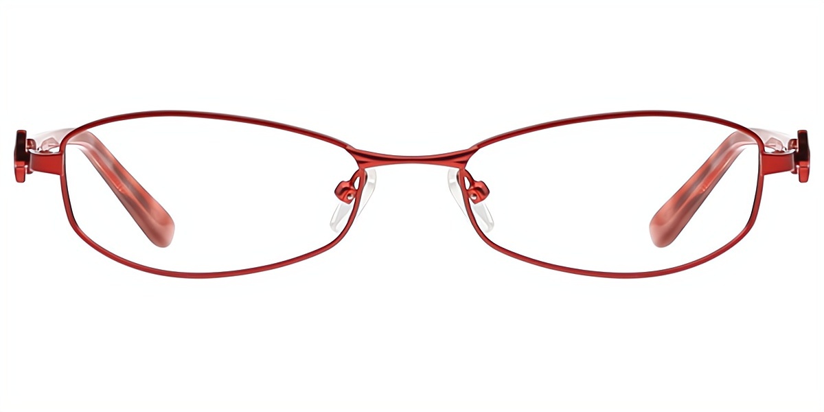 Red Rectangle Elaborate Metal Eyeglasses