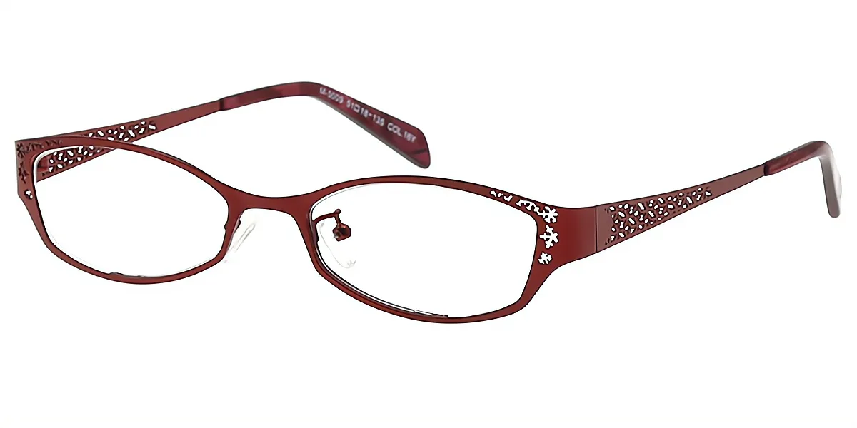 Red Oval Refined Metal Eyeglasses