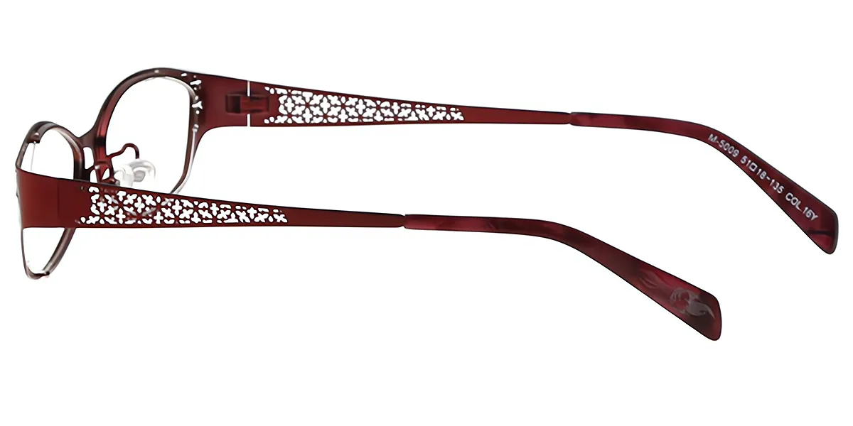 Red Oval Refined Metal Eyeglasses