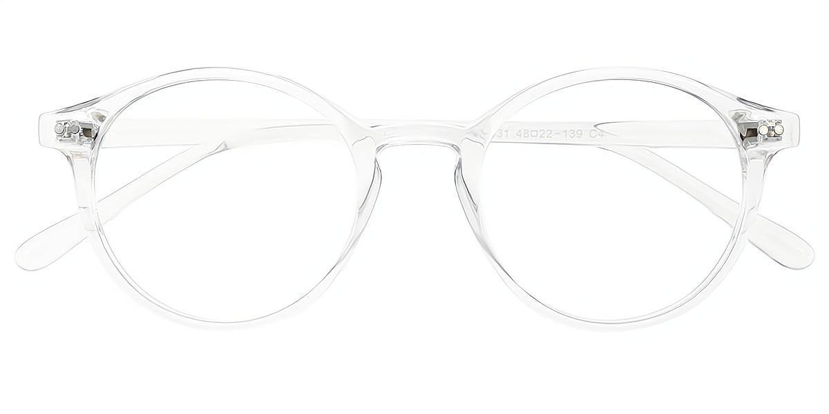 Clear Round Classic Simple TR90 Eyeglasses