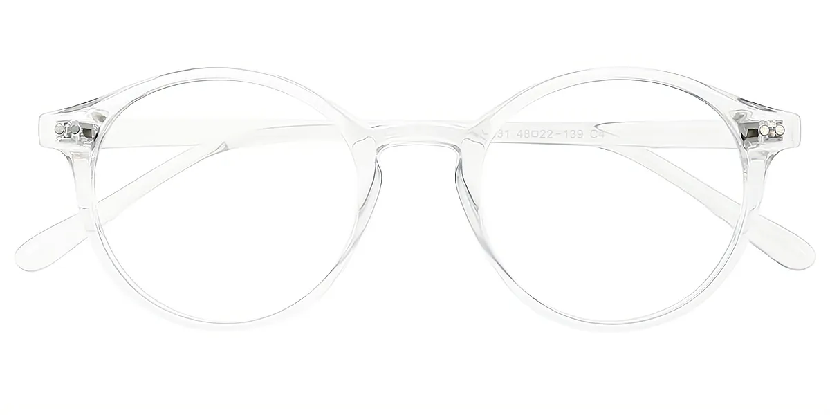 Clear Round Classic Simple TR90 Eyeglasses