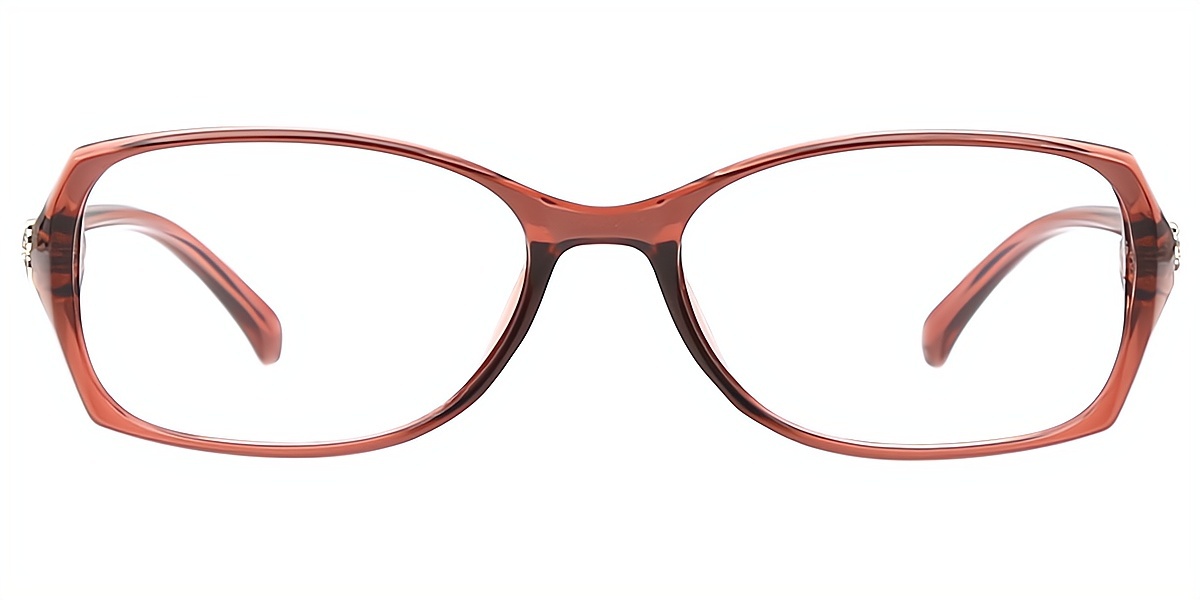 Brown Oval Chic Plastic Eyeglasses