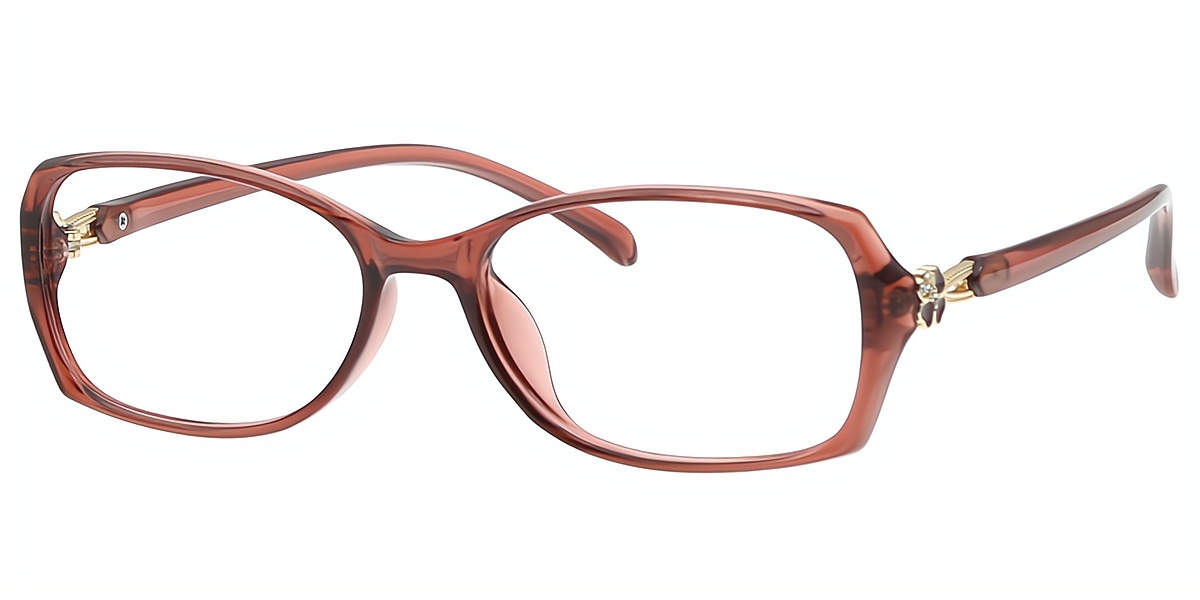 Brown Oval Chic Plastic Eyeglasses