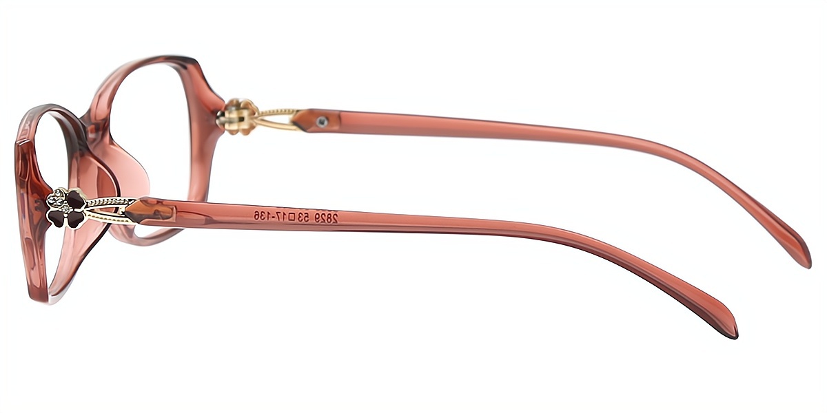 Brown Oval Chic Plastic Eyeglasses