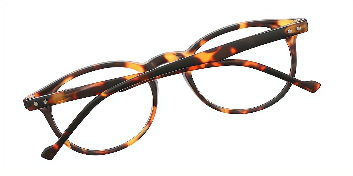 Tortoise Oval Simple Plastic Eyeglasses