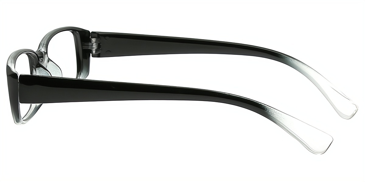 Black Gradient Rectangle Retro Plastic Eyeglasses