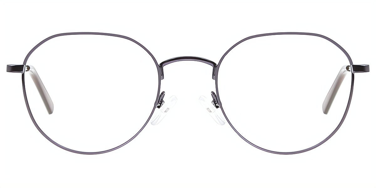 Brown Oval Simple Thin Metal Eyeglasses