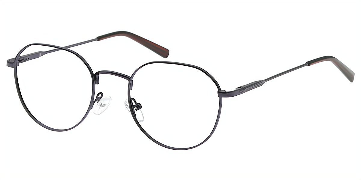 Brown Oval Simple Thin Metal Eyeglasses