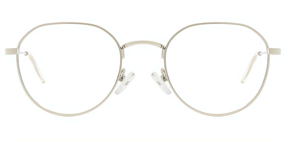 Silver Oval Simple Thin Metal Eyeglasses