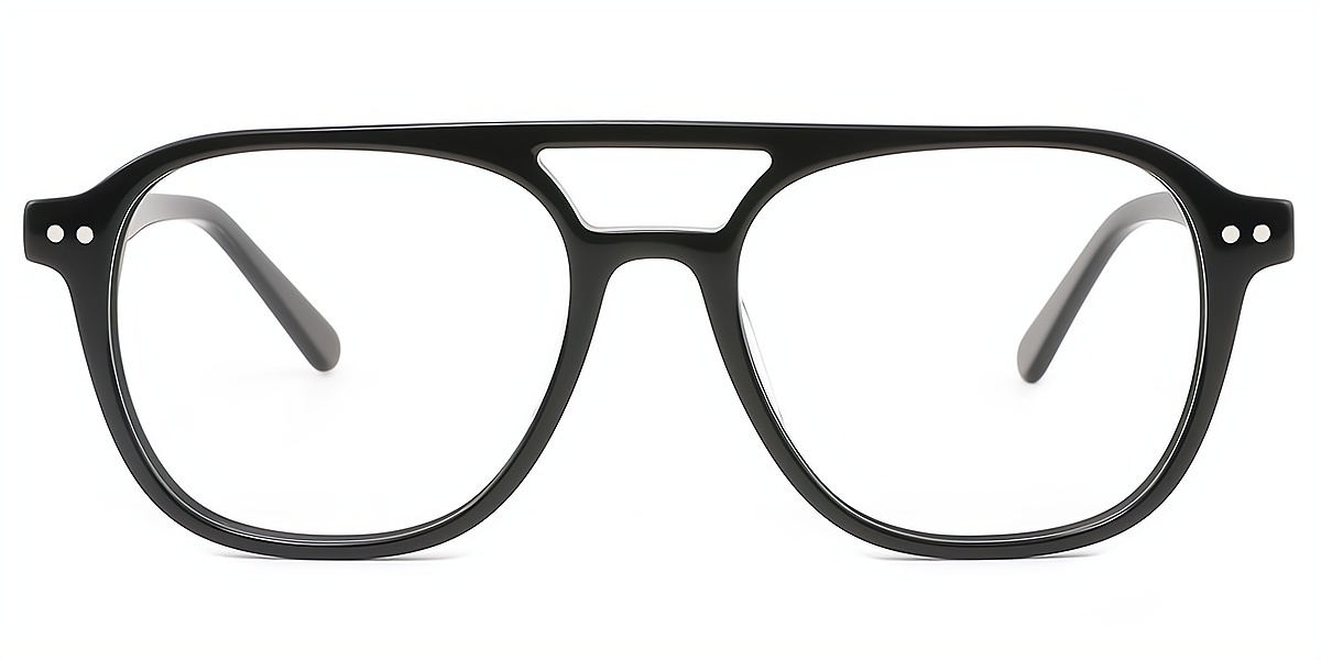 Black Aviator Classic Oversized TR90 Eyeglasses