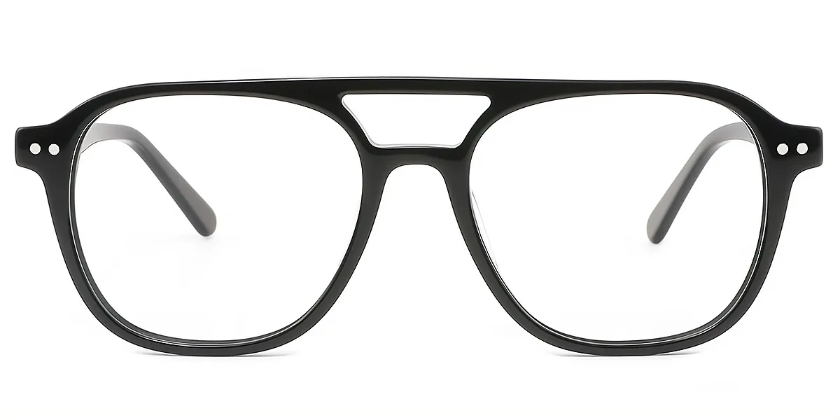 Black Aviator Classic Oversized TR90 Eyeglasses