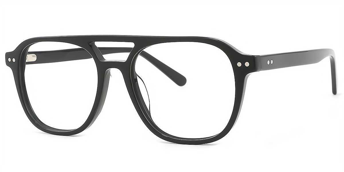 Black Aviator Classic Oversized TR90 Eyeglasses