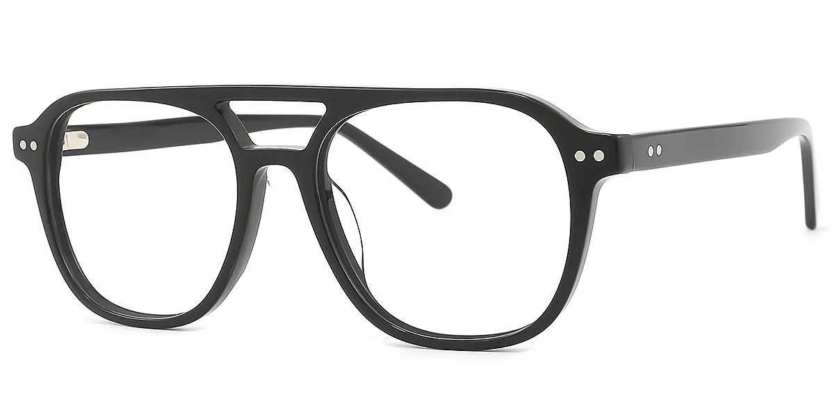 Black Aviator Classic Oversized TR90 Eyeglasses
