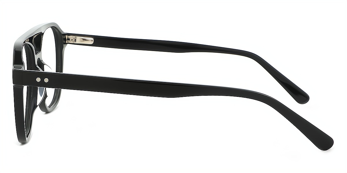 Black Aviator Classic Oversized TR90 Eyeglasses