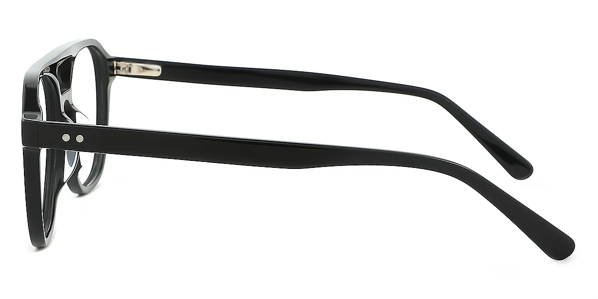 Black Aviator Classic Oversized TR90 Eyeglasses