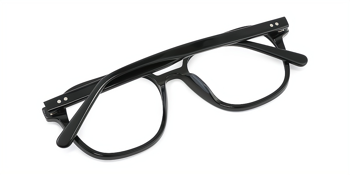 Black Aviator Classic Oversized TR90 Eyeglasses