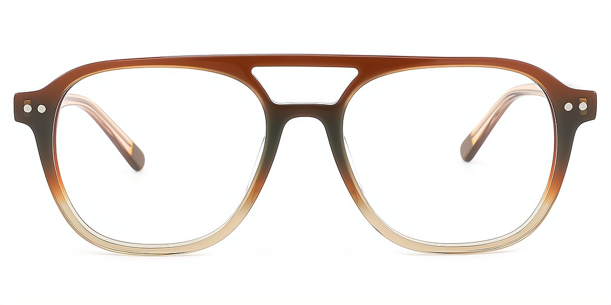 Brown Aviator Classic Oversized TR90 Eyeglasses