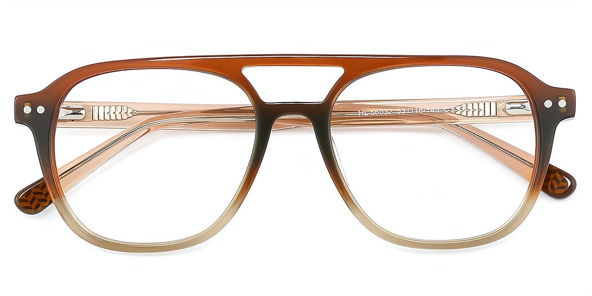 Brown Aviator Classic Oversized TR90 Eyeglasses