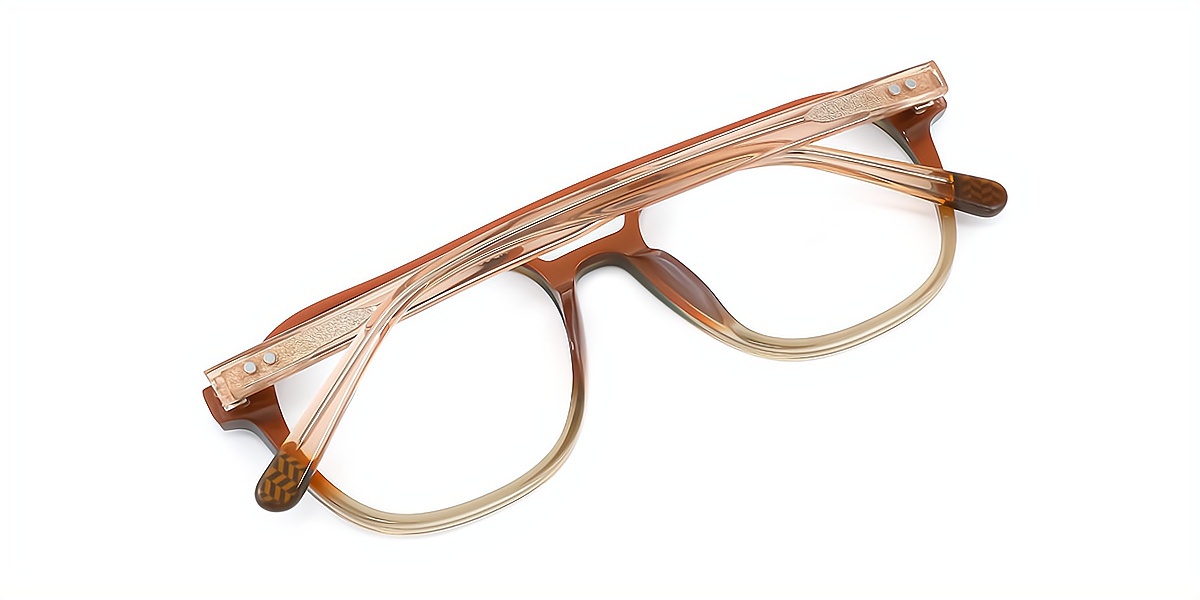 Brown Aviator Classic Oversized TR90 Eyeglasses