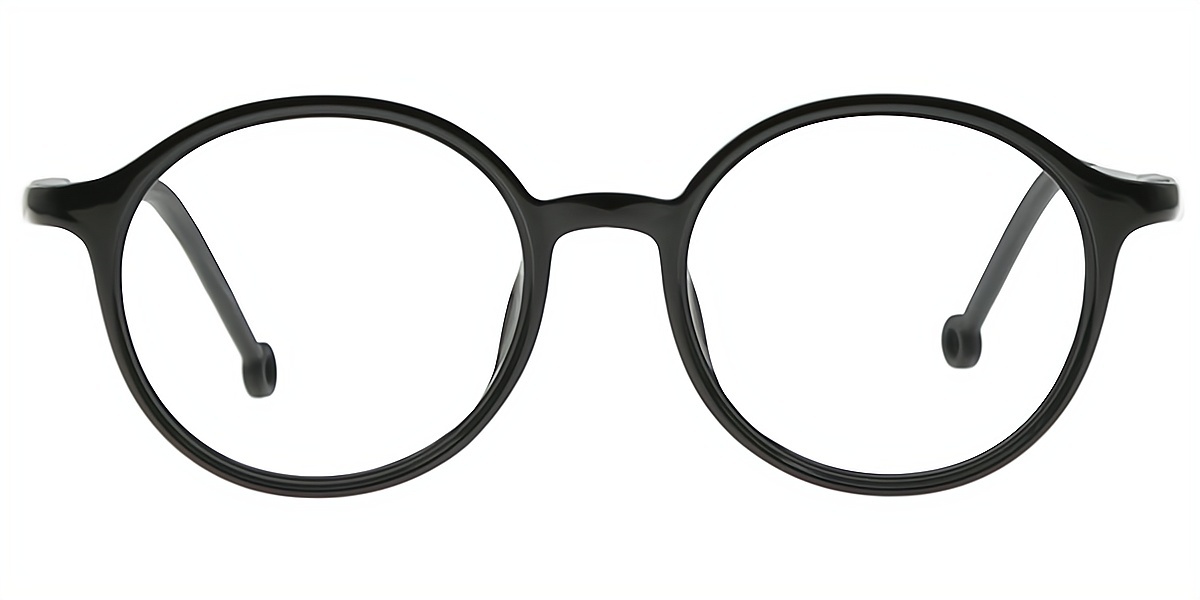 Black Round Retro TR90 Eyeglasses