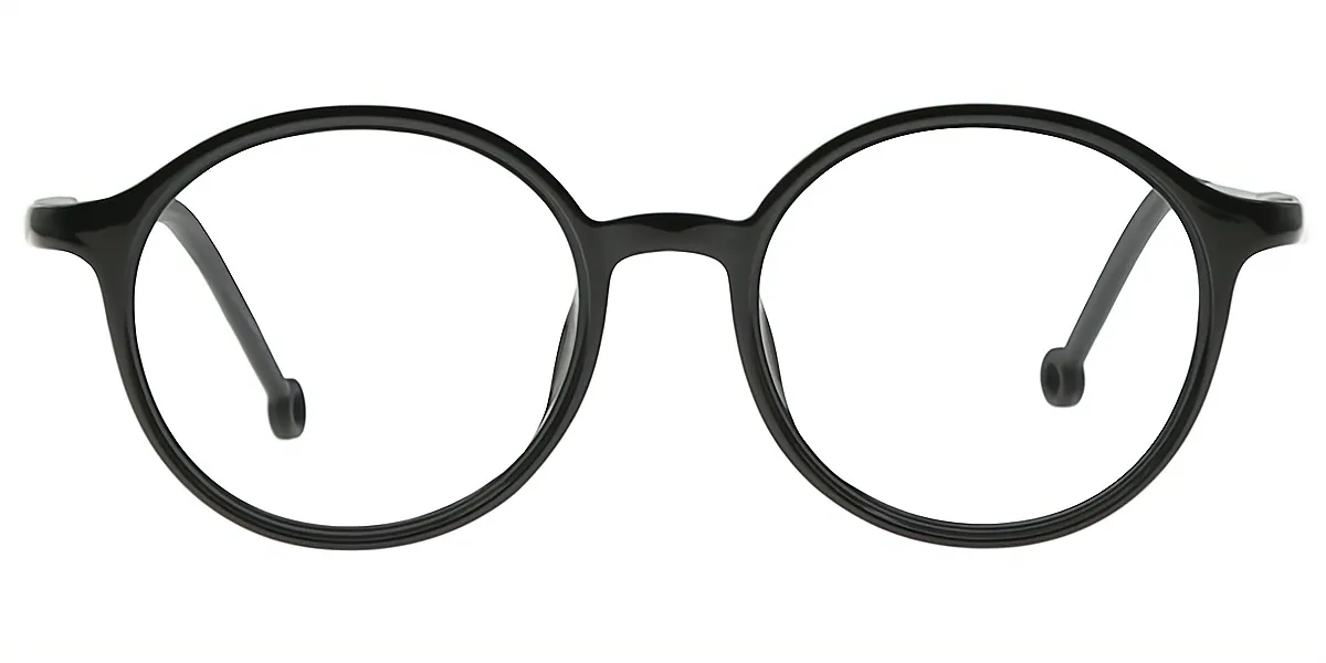 Black Round Retro TR90 Eyeglasses