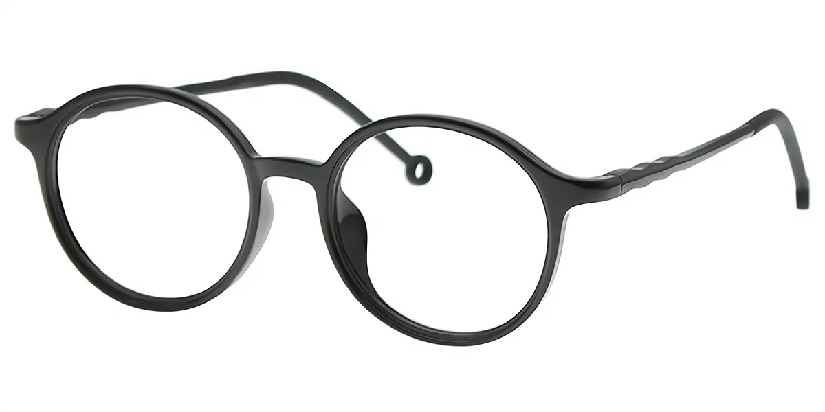 Black Round Retro TR90 Eyeglasses