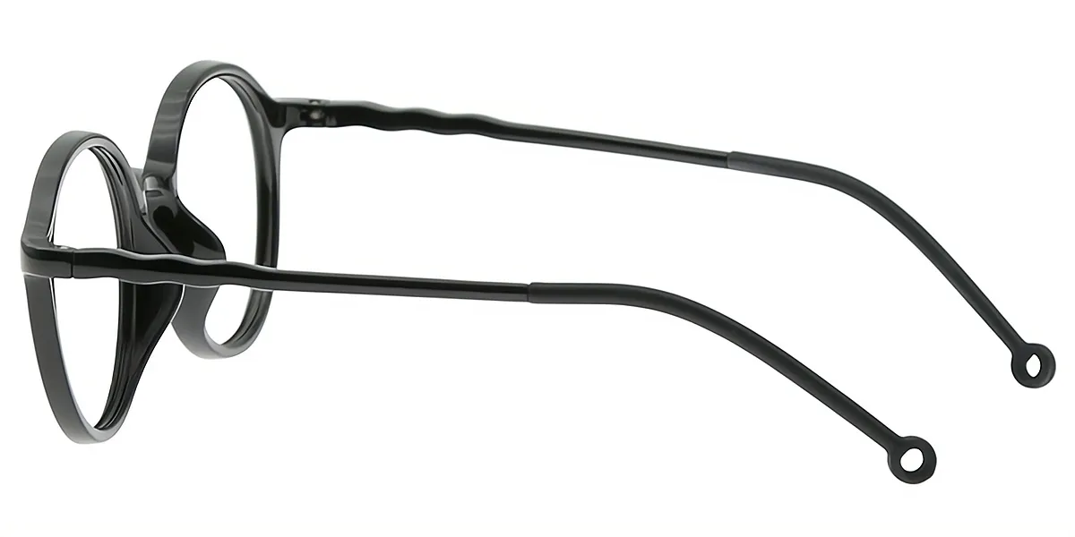 Black Round Retro TR90 Eyeglasses