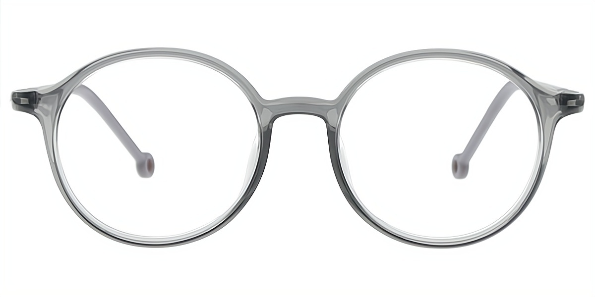 Gray Round Retro TR90 Eyeglasses