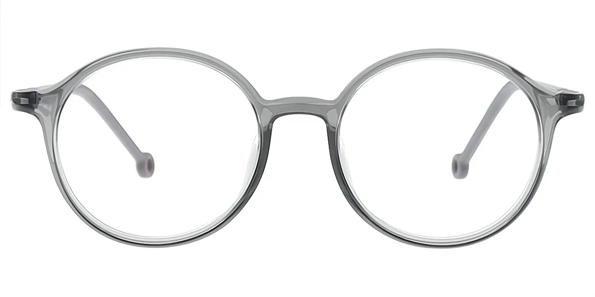 Gray Round Retro TR90 Eyeglasses