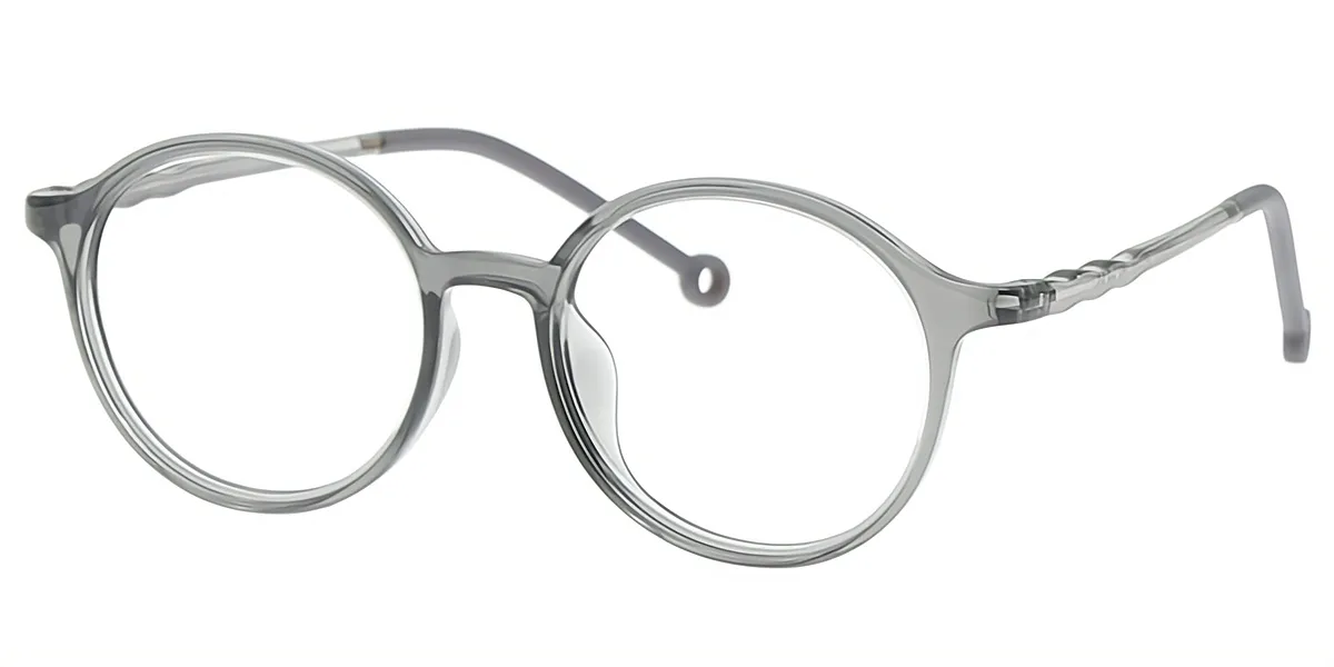 Gray Round Retro TR90 Eyeglasses