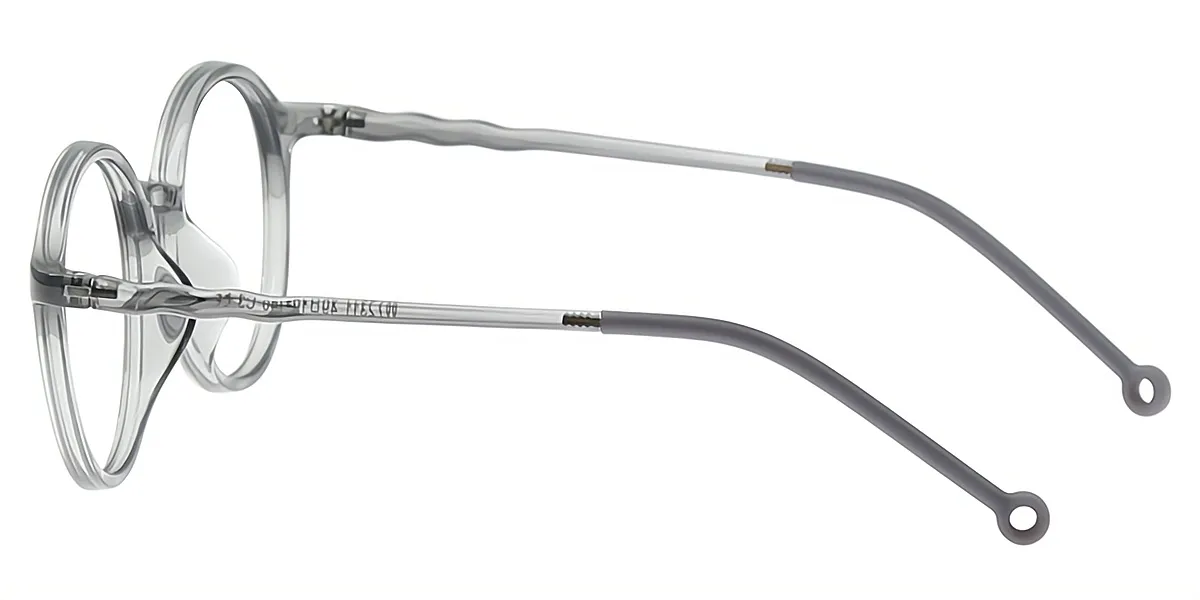 Gray Round Retro TR90 Eyeglasses