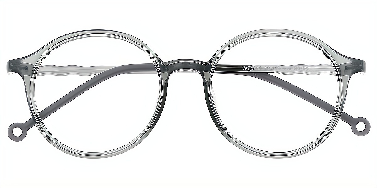 Gray Round Retro TR90 Eyeglasses