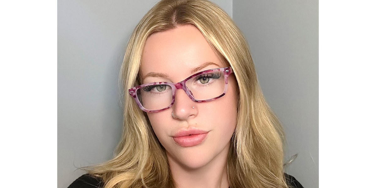 Purple Tortoise Rectangle Elegant Horn TR90 Eyeglasses