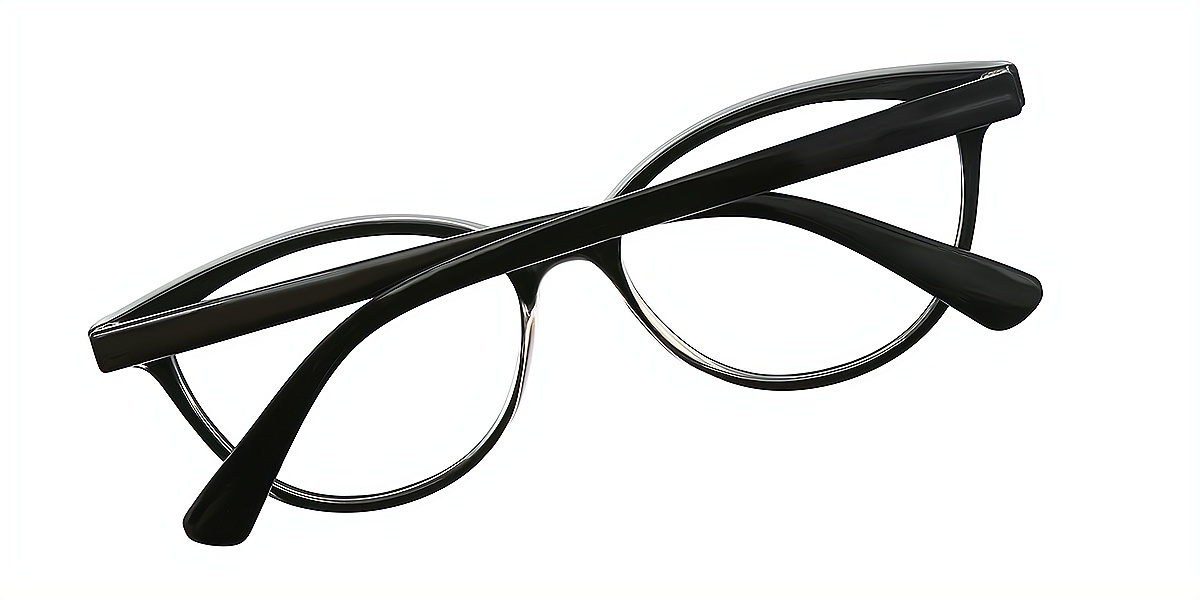 Black Cat Eye Elegant Horn TR90 Eyeglasses
