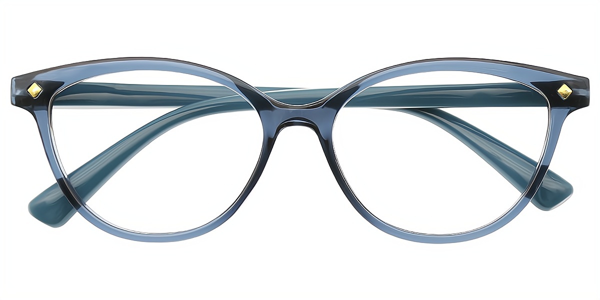 Blue Cat Eye Elegant Horn TR90 Eyeglasses