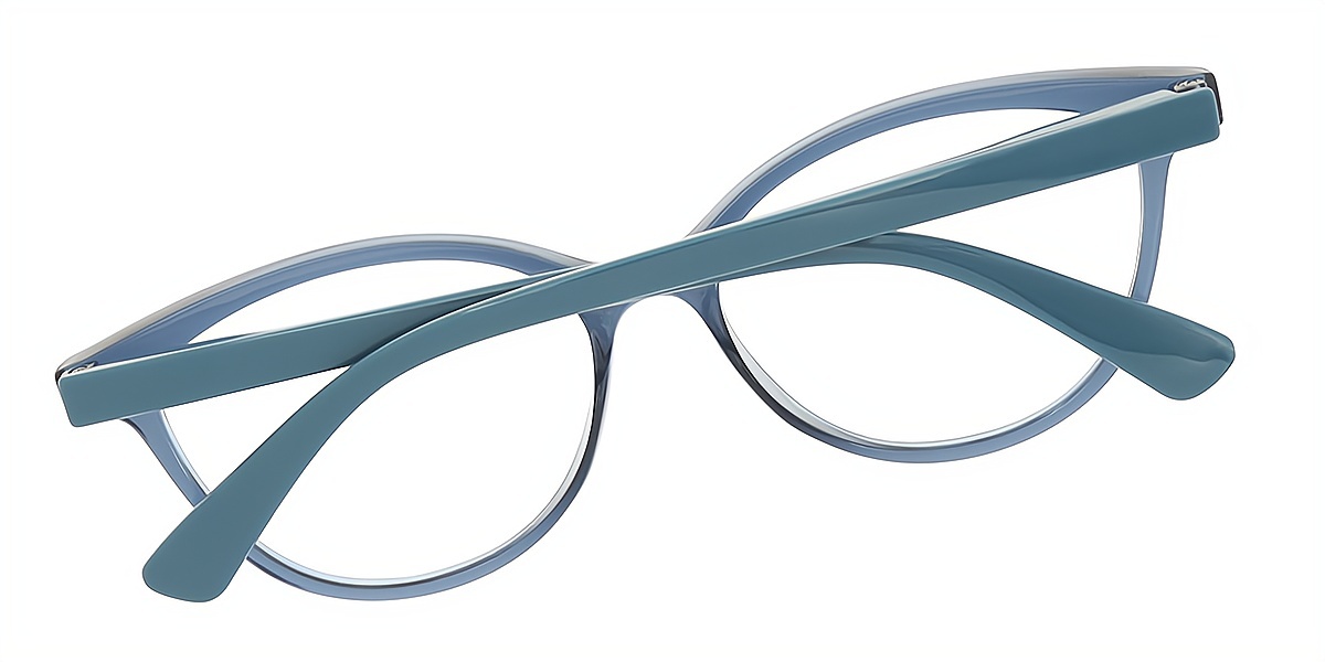 Blue Cat Eye Elegant Horn TR90 Eyeglasses