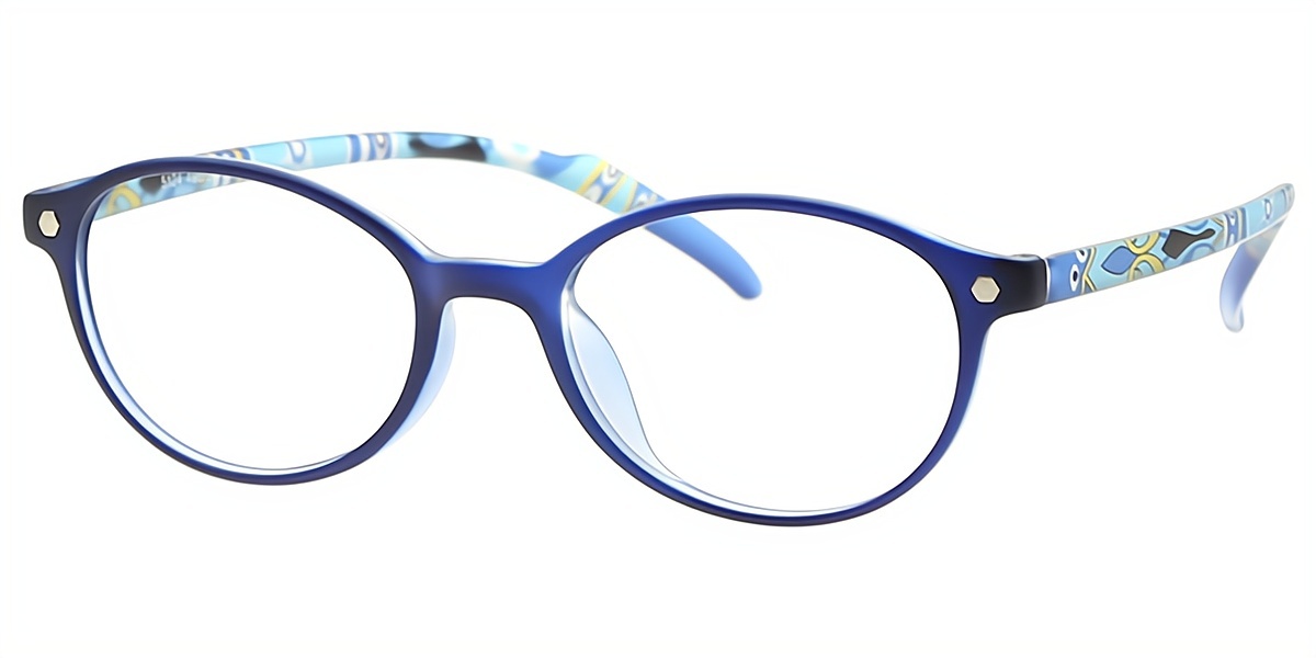Blue Oval Retro Horn TR90 Eyeglasses