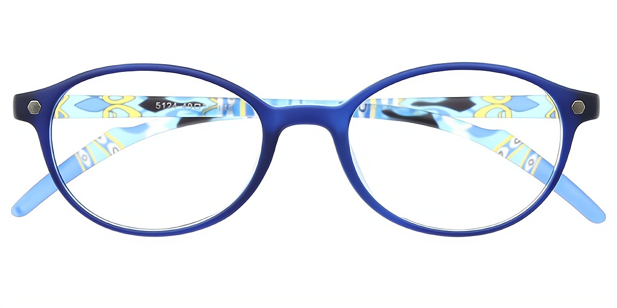 Blue Oval Retro Horn TR90 Eyeglasses