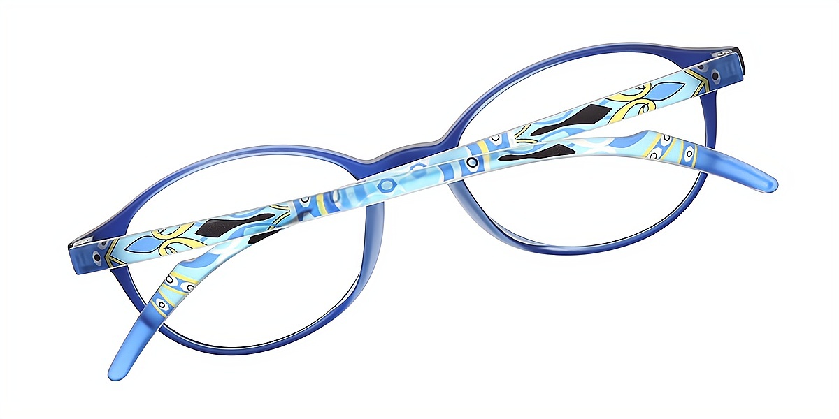 Blue Oval Retro Horn TR90 Eyeglasses