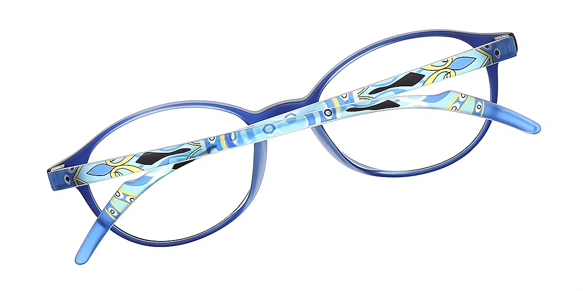 Blue Oval Retro Horn TR90 Eyeglasses