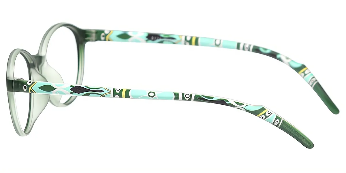 Green Oval Retro Horn TR90 Eyeglasses