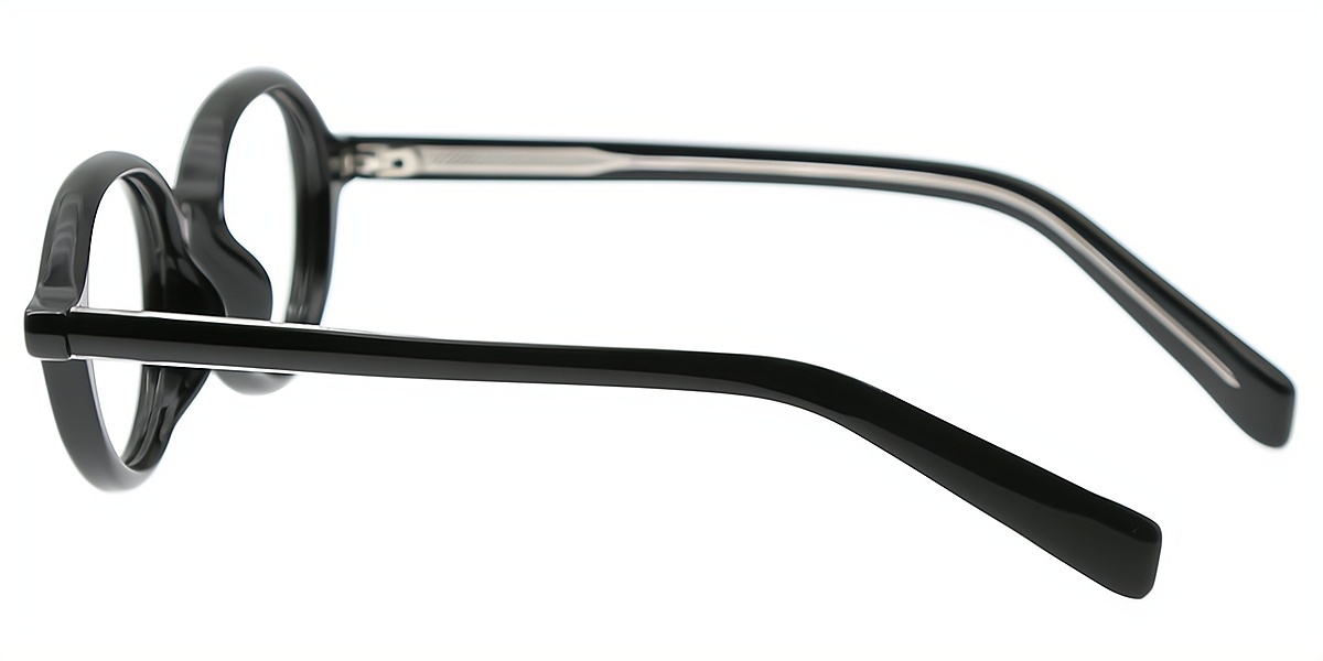 Black Oval Retro Horn TR90 Eyeglasses