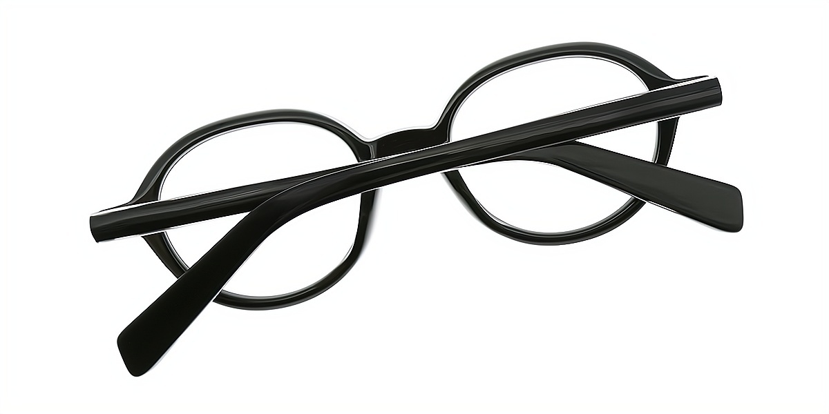 Black Oval Retro Horn TR90 Eyeglasses